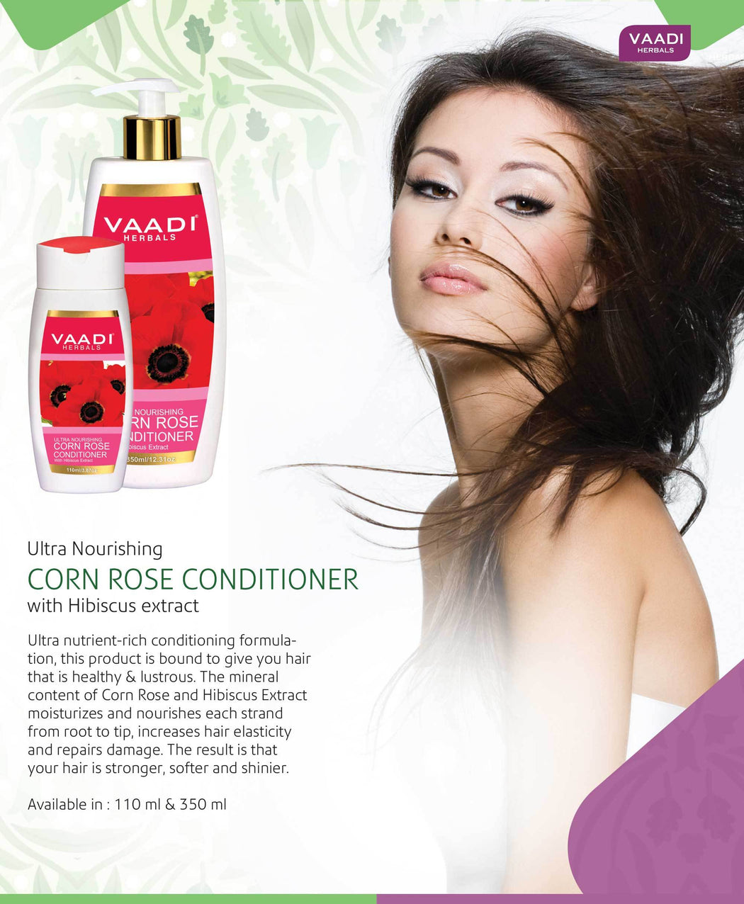 Ultra Nutrient Organic Rich Corn Rose Conditioner with Hibiscus Extract- Conditions & Softens Hair ( 350ml / 12 fl oz)