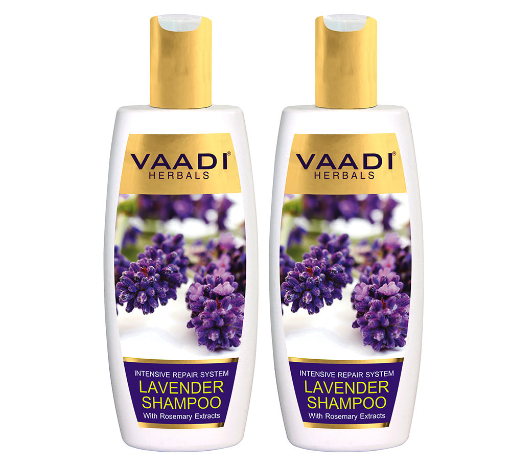 Intensive Repair Organic Lavender Shampoo with Rosemary Extract- Improves Hair Growth - Ultra Nourishing (2 x 350 ml/ 12 fl oz)
