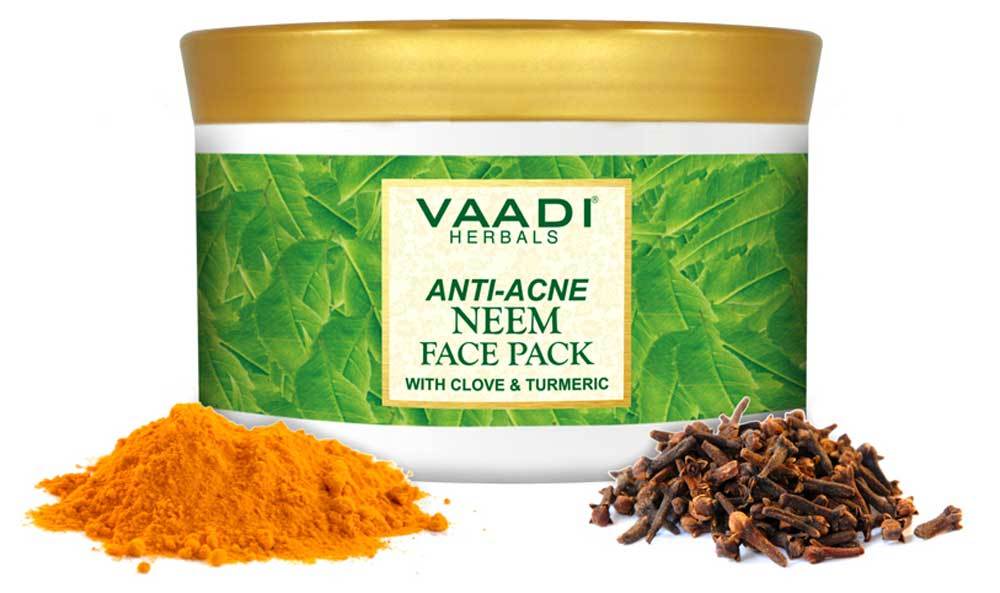 Anti Acne Organic Neem Face Pack with Clove & Turmeric - Prevents Acne & Skin Infections (600 gms / 21.2 oz)