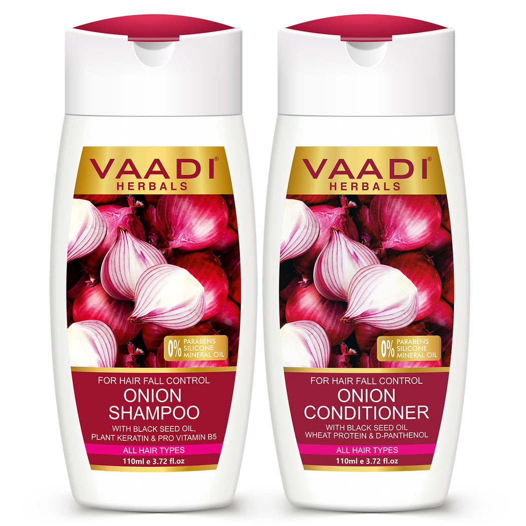 Hair-Fall Control Organic Onion Shampoo With Organic Onion Conditioner (2 x 110ml / 4 fl oz)