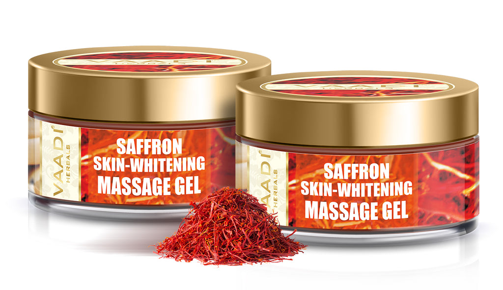 Skin Whitening Organic Saffron Massage Gel with Basil Oil am