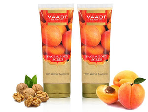 Organic Face & Body Scrub with Walnut & Apricot - Exfolia...