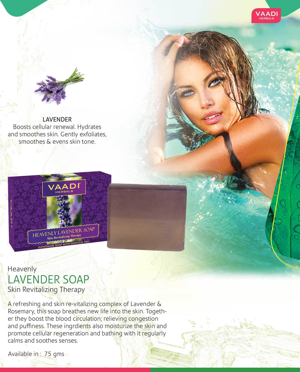 Heavenly Organic Lavender Soap with Rosemary - Revitalizes & Hydrates Skin (6 x 75 gms / 2.7 oz)