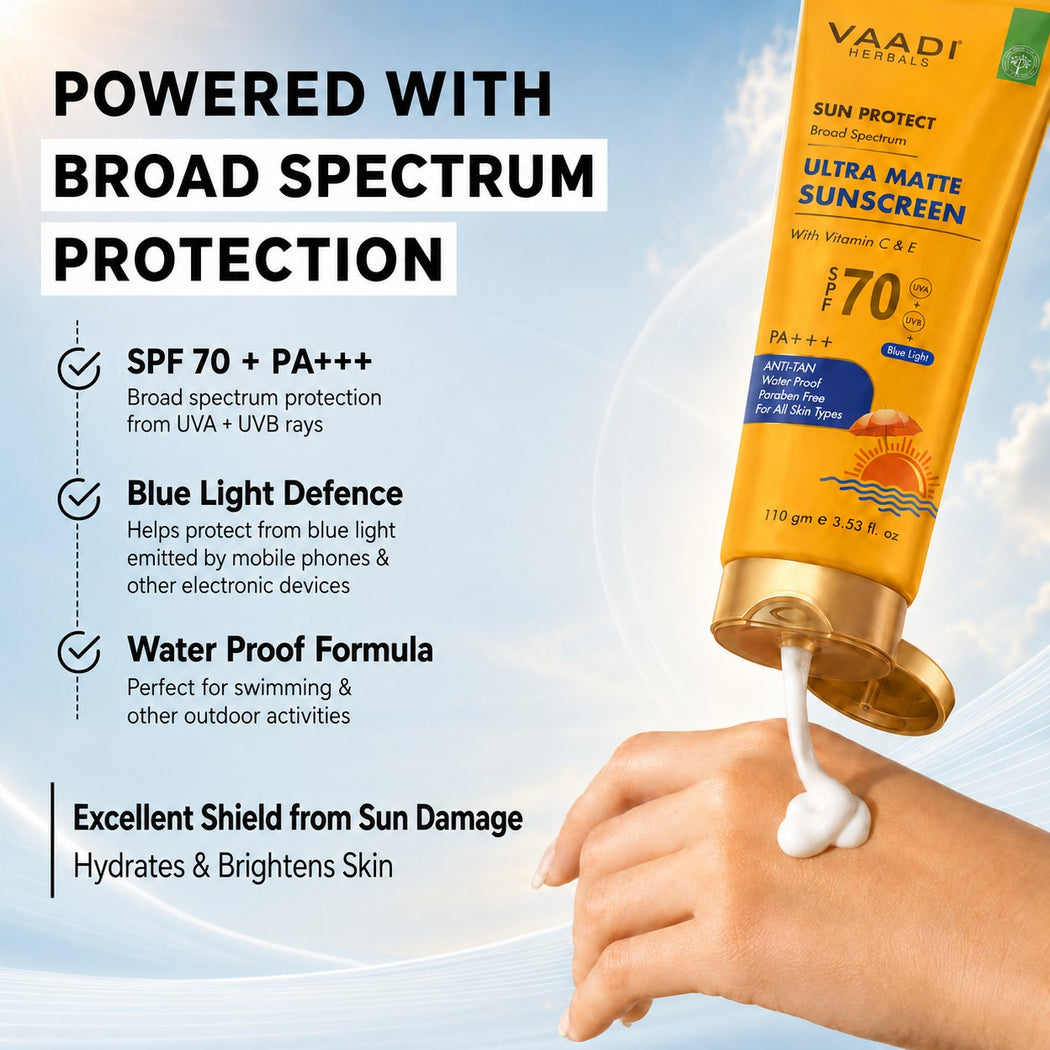 Organics Ultra Matte Sunscreen SPF 70 With Vitamin C & E (2 X 110 gms/ 4 fl oz)
