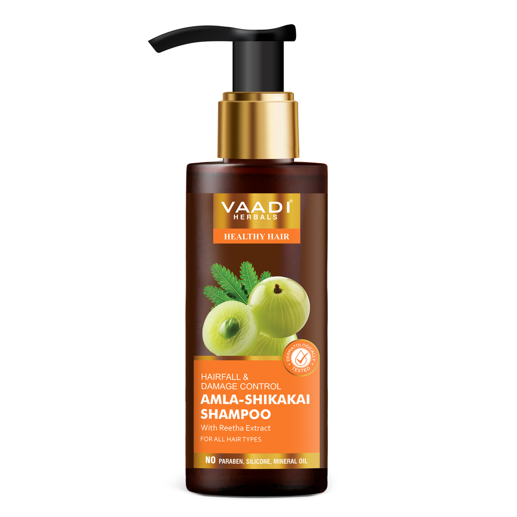 Hairfall & Damage Control Organic Shampoo (Indian Gooseberry Extract) - Promotes Hair Growth - Adds Shine to Hair (110 ml/4 fl oz)