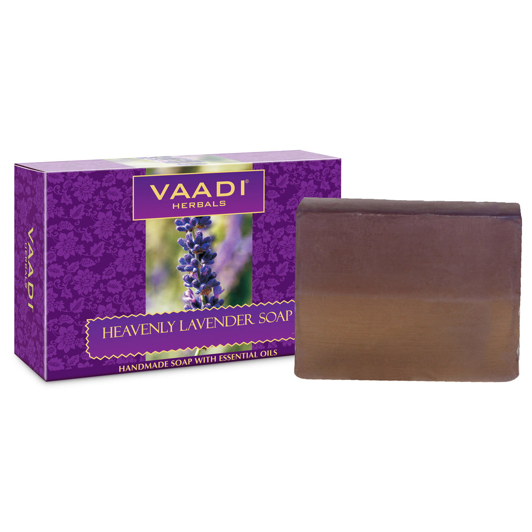 Heavenly Organic Lavender Soap with Rosemary - Revitalizes & Hydrates Skin ( 75 gms / 2.7 oz)