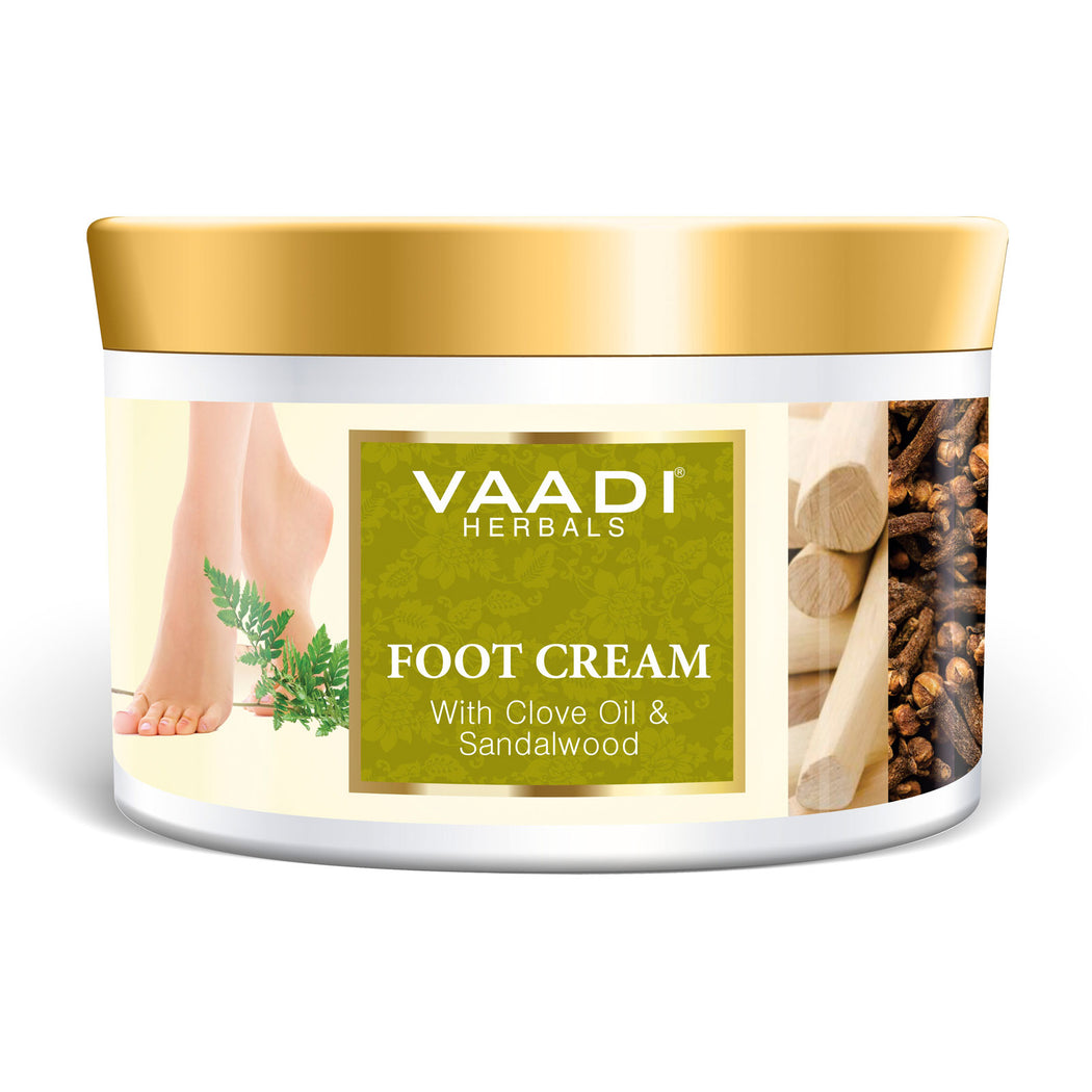 Organic Foot Cream with Clove & Sandalwood Oil - Softens Dry & Cracked Feet - Deep Moisturises (500 gms / 17.7 oz)