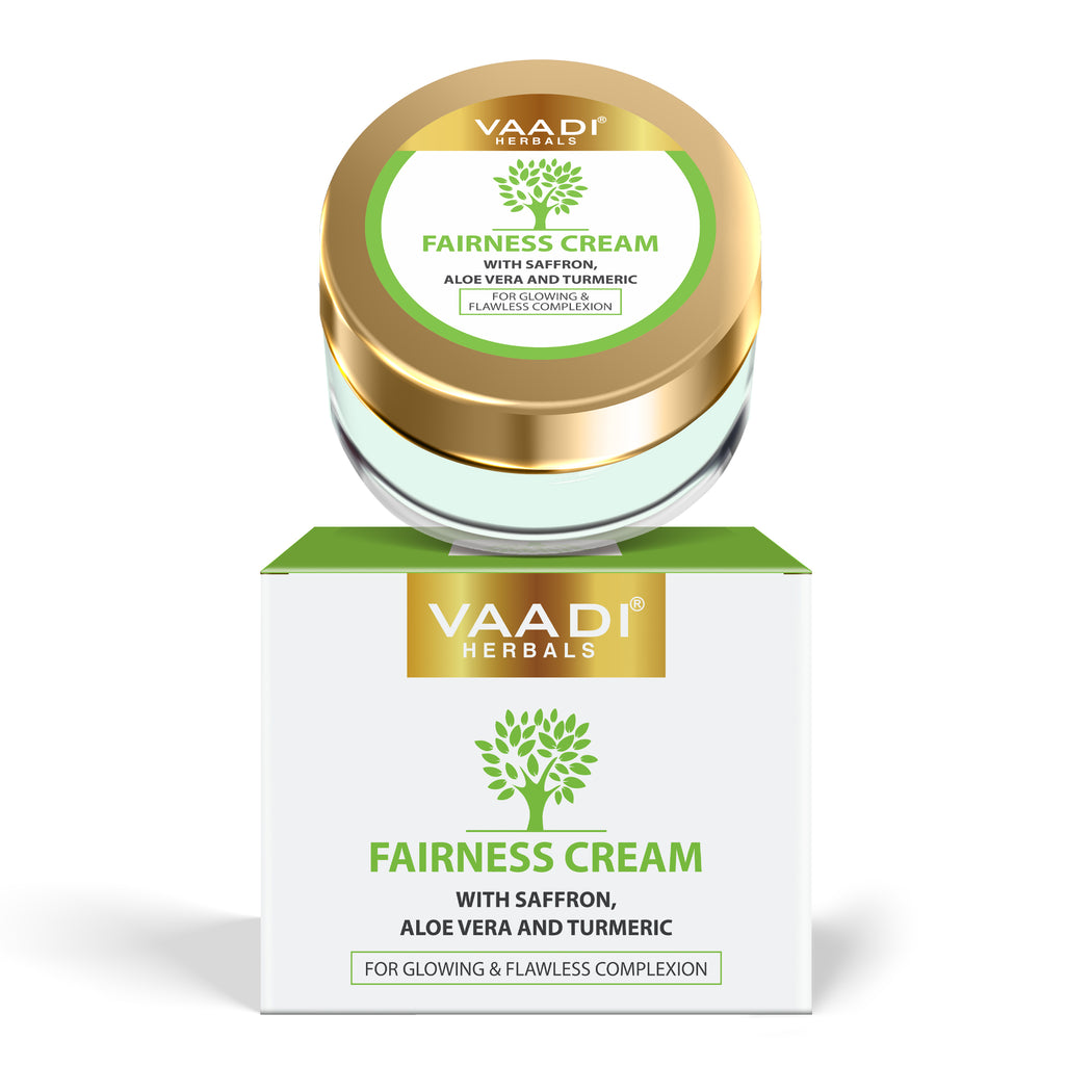 Organic Fairness Cream with Saffron, Aloe Vera & Turmeric Extract - Lightens Marks & Blemishes - Makes Skin Flawless ( 30 gms / 1.1 oz)