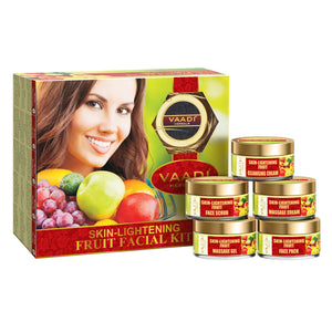 Skin Lightening Organic Fruit Facial Kit - For Deep Nourishment - Reducing Marks (270 gms / 9.6 oz)