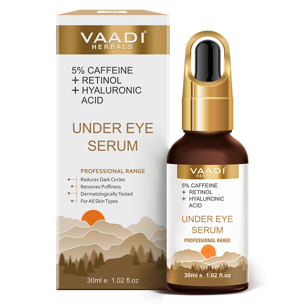 Organic Under Eye Serum With 5% Caffeine & Retinol & Hyaluronic Acid (30 gms / 1.02 fl.oz)