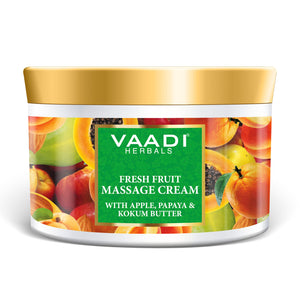 Organic Fresh Fruit Massage Cream with Apple, Papaya & Ko...