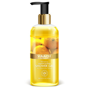 Refreshing Organic Lemon & Basil Shower Gel - Skin Detoxi...