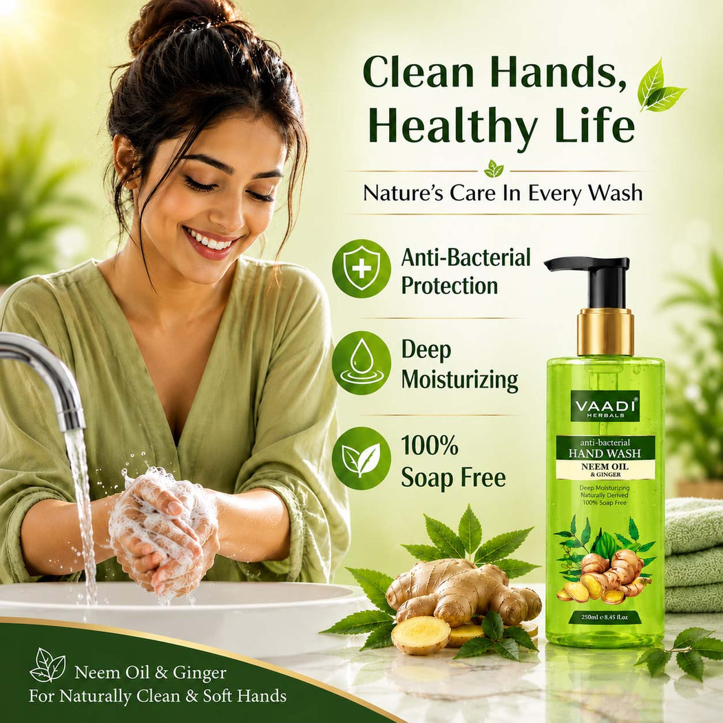 Anti-Bacterial Organic Neem Oil & Ginger Hand Wash (250 ml / 8.5 fl oz )