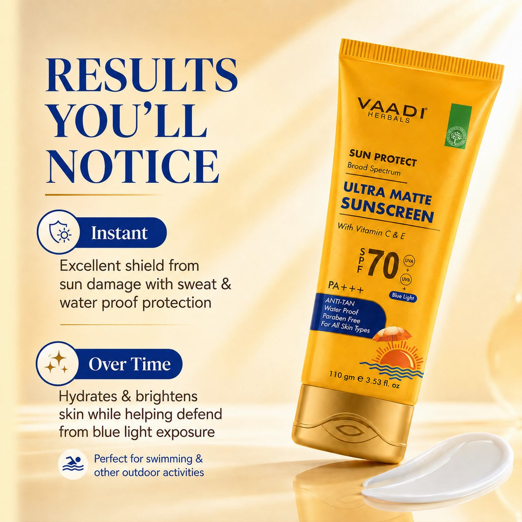 Organics Ultra Matte Sunscreen SPF 70 With Vitamin C & E (2 X 110 gms/ 4 fl oz)