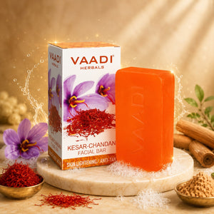 Organic Saffron Sandal Facial Bar with Orange Peel Extrac...
