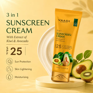 Organic Sunscreen Cream SPF 25 with Kiwi & Avocado Extrac...