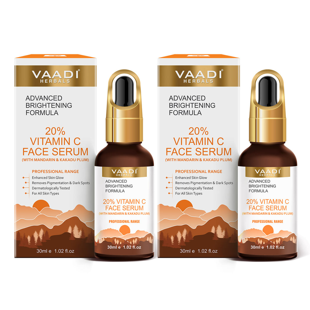 20% Vitamin C Organic Face Serum With Advanced Brightening Formula (30 gms / 1.02 fl.oz) ( Pack of 2)