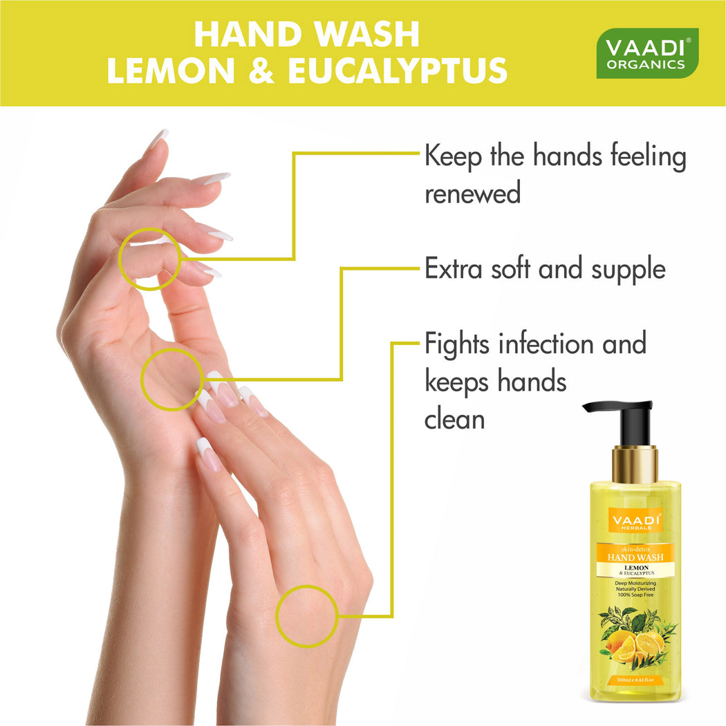 Skin-Detox Organic Lemon & Eucalyptus Hand Wash (250 ml / 8.5 fl oz )