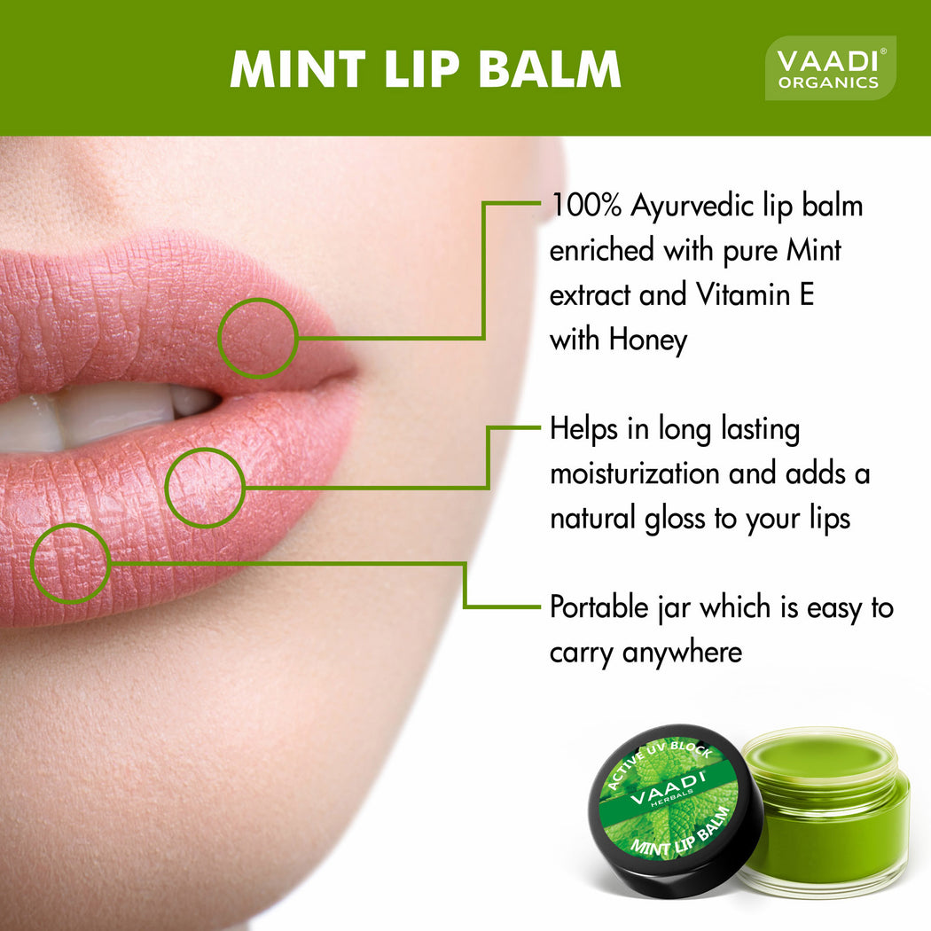 Ultra Moisturising Organic Mint Lip Balm (8 x 10 gms / 0.4 oz)