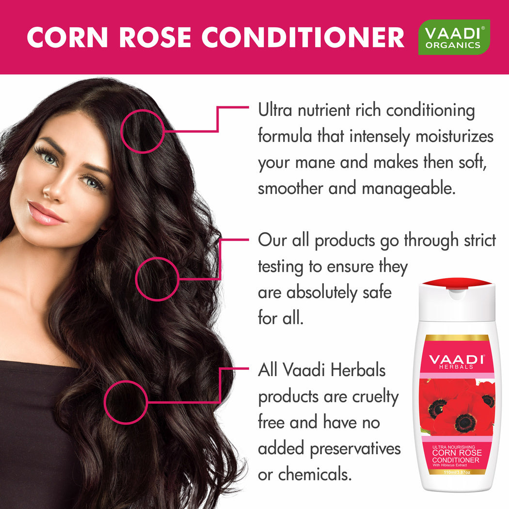 Ultra Nutrient Organic Rich Corn Rose Conditioner with Hibiscus Extract- Conditions & Softens Hair ( 110ml / 4 fl oz)