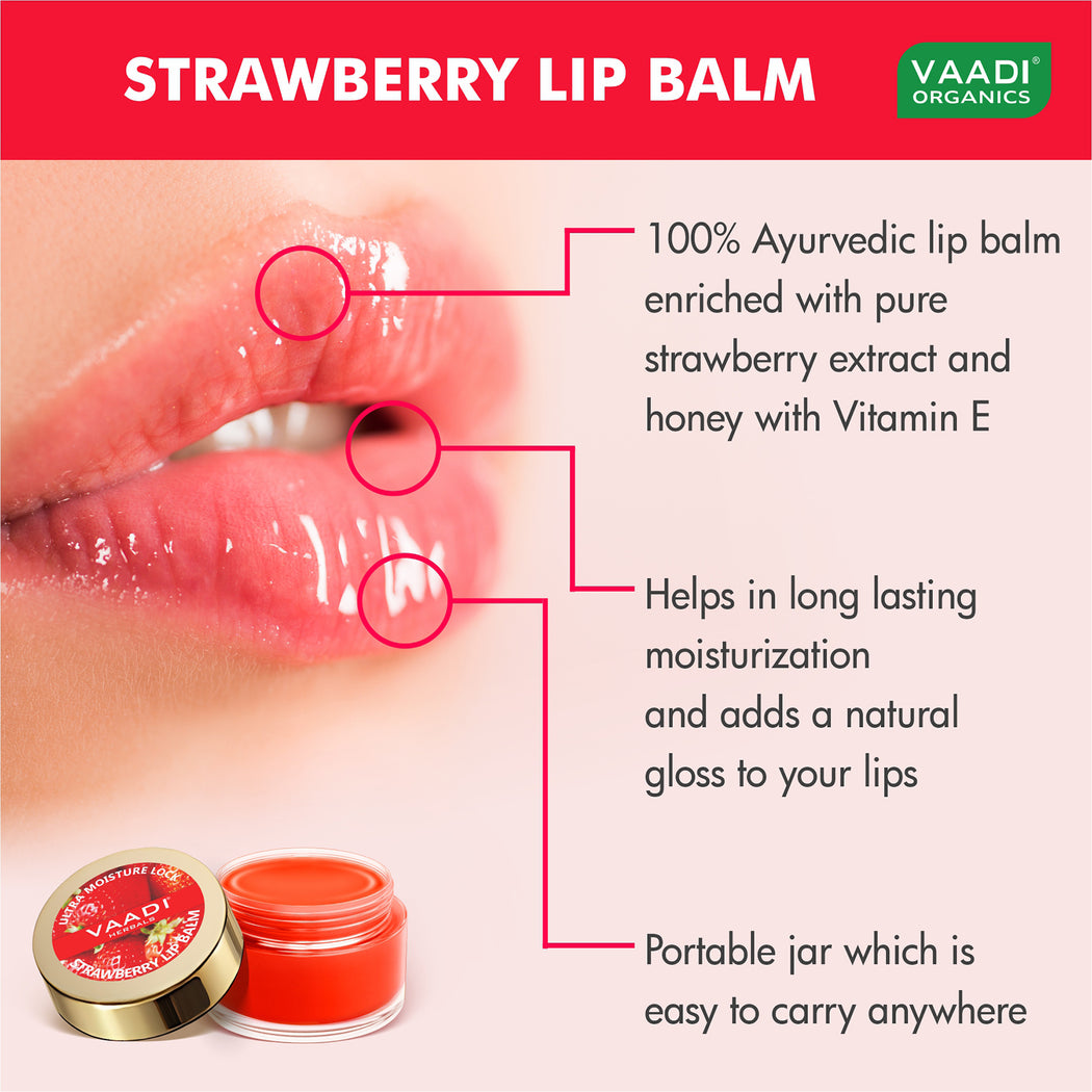 Nourishing Organic Strawberry and Honey Lip Balm (8 x 10 gms/0.4 oz)