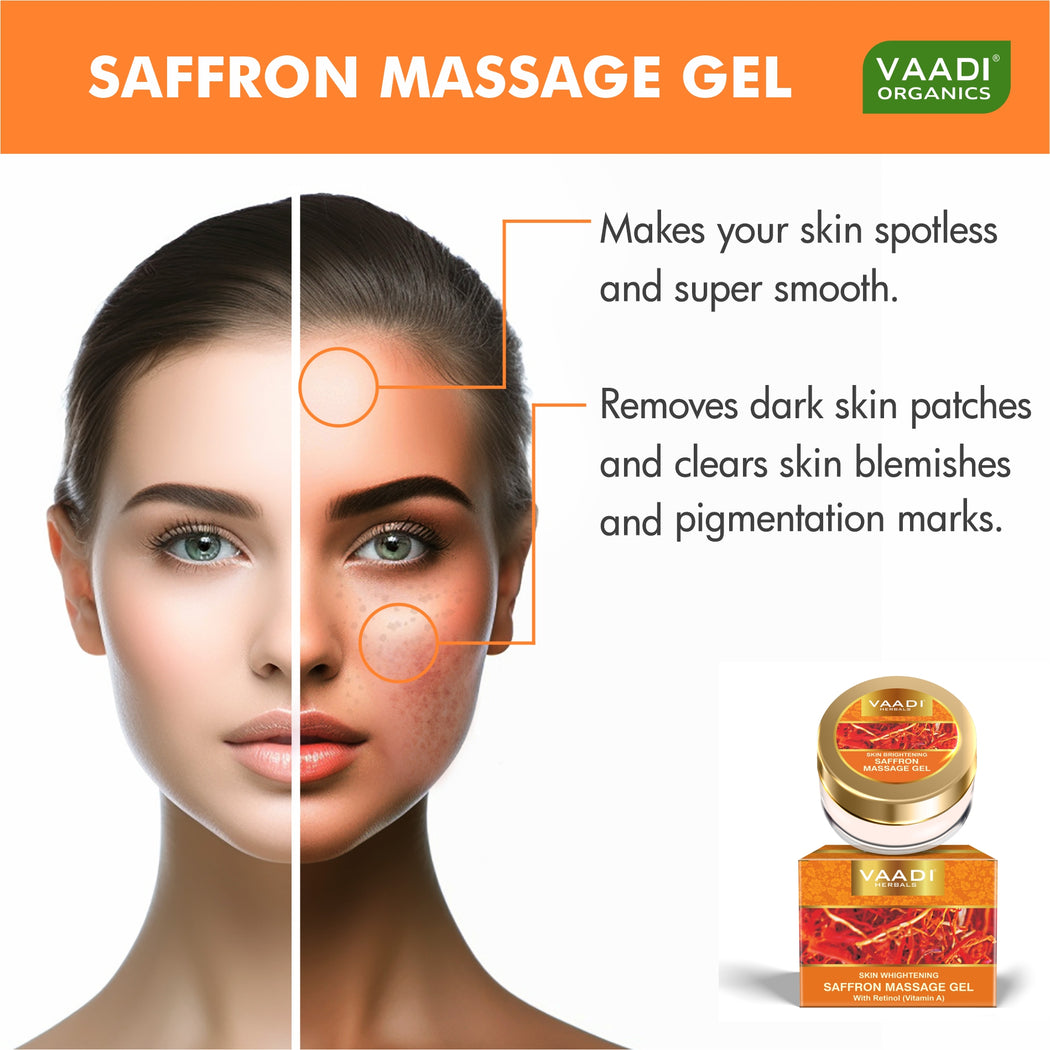 SAFFRON SKIN WHITENING MASSAGE GEL WITH RETINOL (VITAMIN A) (25 gms/0.9 oz)