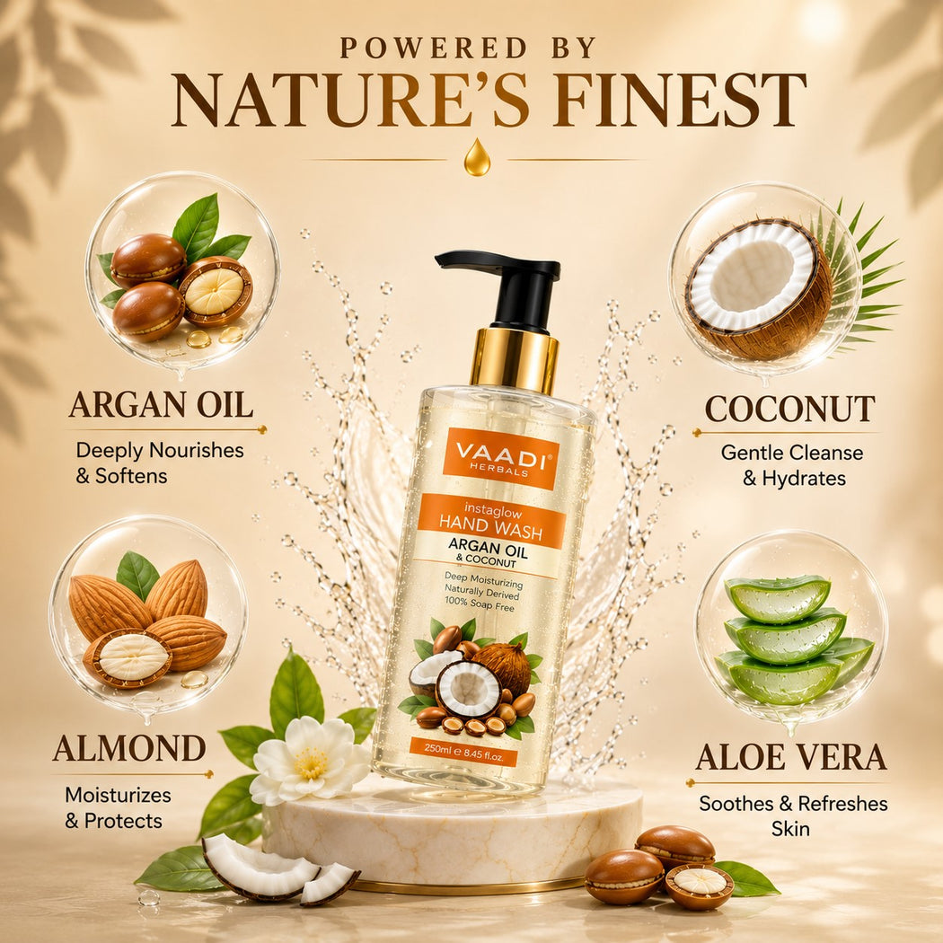 Instaglow Organic Argan Oil & Coconut Hand Wash (250 ml / 8.5 fl oz )