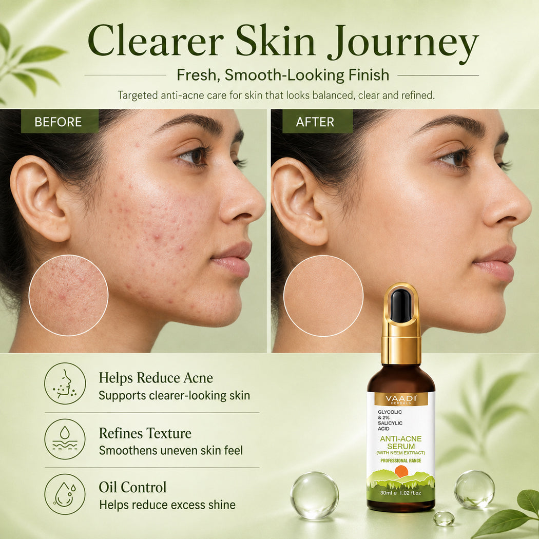 Organic Anti-Acne Serum With Glycolic & 2% Salicylic Acid (30 gms / 1.02 fl.oz) (Pack of 2)