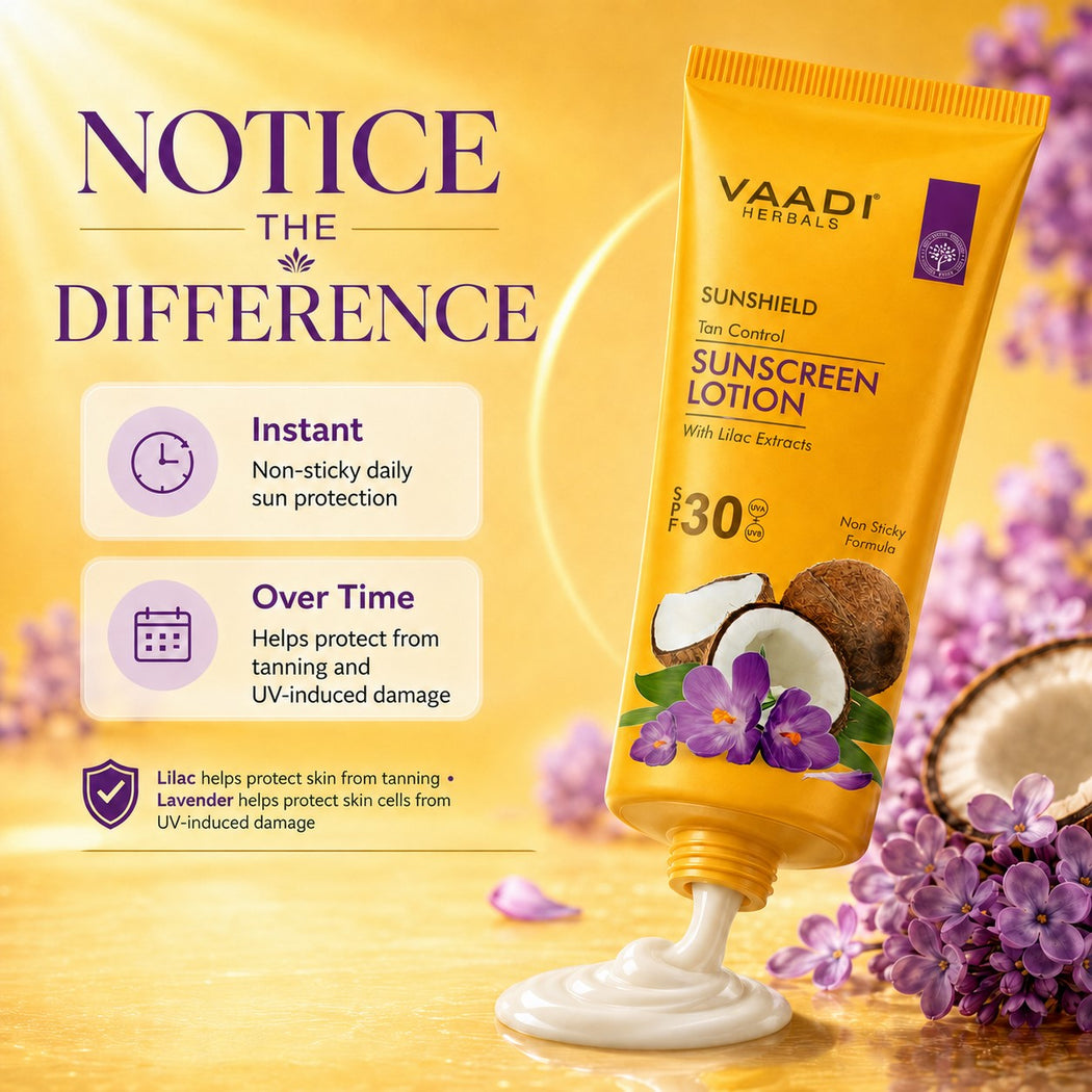Organic Sunscreen Lotion SPF 30 wth Lilac Extract - Anti oxidant Rich - Long Lasting - Protects from Sun Tan (3 x 110 ml / 4 fl oz)