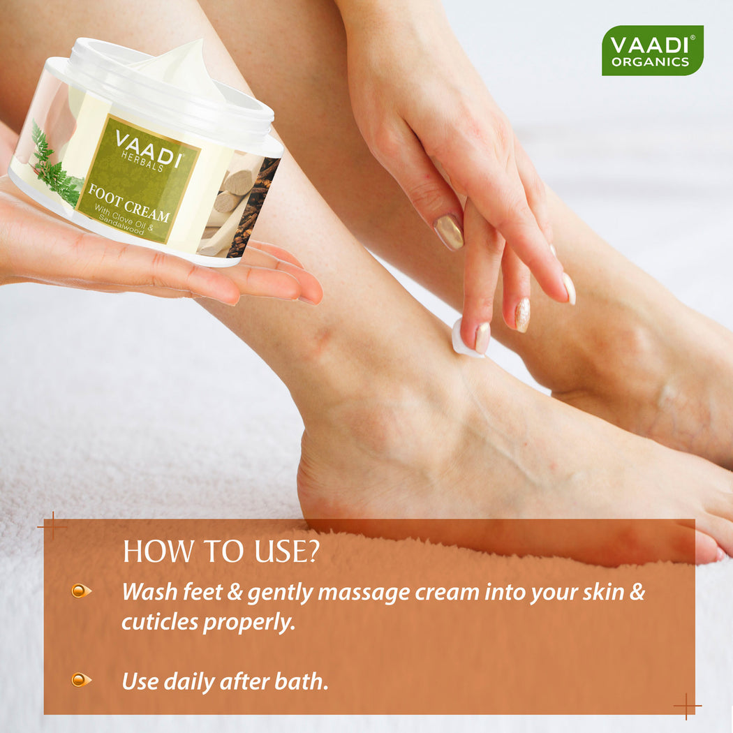 Organic Foot Cream with Clove & Sandalwood Oil - Softens Dry & Cracked Feet - Deep Moisturises (500 gms / 17.7 oz)