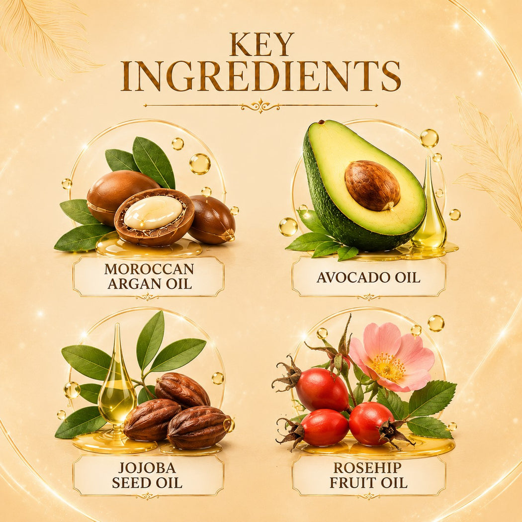 Organic Morrocon Argan Oil with Avocado - For Hair, Skin & Nails - Promotes Hair Growth - Skin Moisturisation - Healthy Nail Growth - UV Protection - Cold Pressed (120 ml / 4.05 oz)