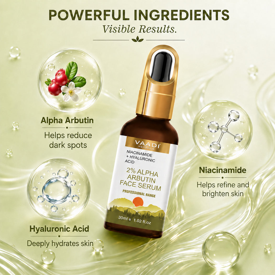 2% Alpha Arbutin Organic Face Serum With Niacinamide & Hyaluronic Acid (30 gms / 1.02 fl.oz)