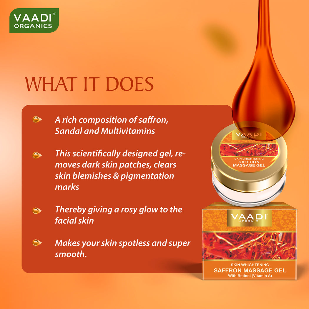 SAFFRON SKIN WHITENING MASSAGE GEL WITH RETINOL (VITAMIN A) (25 gms/0.9 oz)