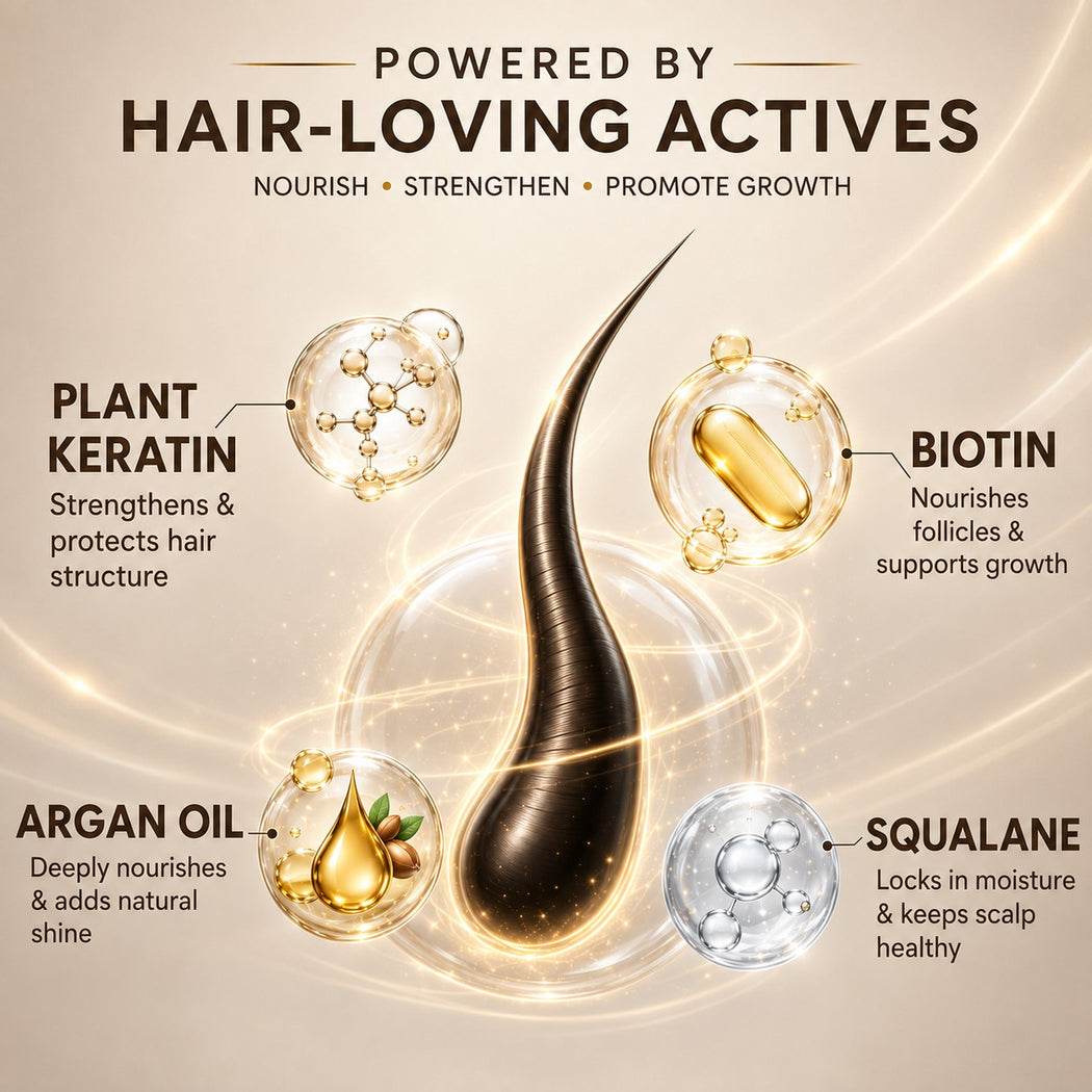 BIOTIN + Plant Keratin HAIR GROWTH SERUM (With Argan Oil & Squalane) (30 ml / 1.02 fl.oz) (Pack of 2)