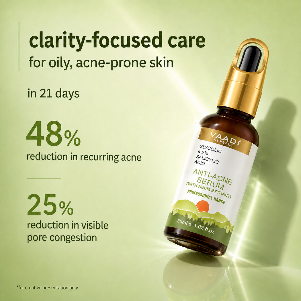 Organic Anti-Acne Serum With Glycolic & 2% Salicylic Acid (30 gms / 1.02 fl.oz) (Pack of 2)