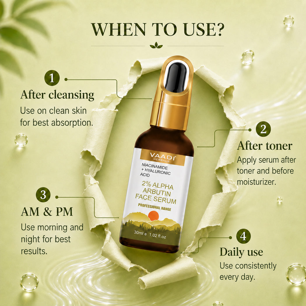 2% Alpha Arbutin Organic Face Serum With Niacinamide & Hyaluronic Acid (30 gms / 1.02 fl.oz)