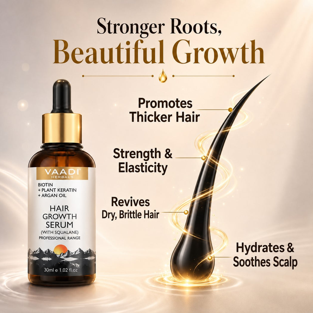 BIOTIN + Plant Keratin HAIR GROWTH SERUM (With Argan Oil & Squalane) (30 ml / 1.02 fl.oz) (Pack of 2)