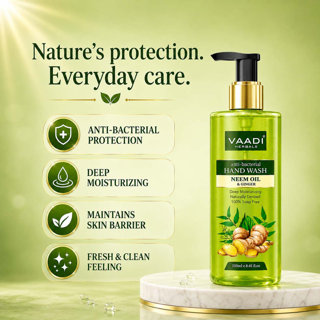 Anti-Bacterial Organic Neem Oil & Ginger Hand Wash (250 ml / 8.5 fl oz )