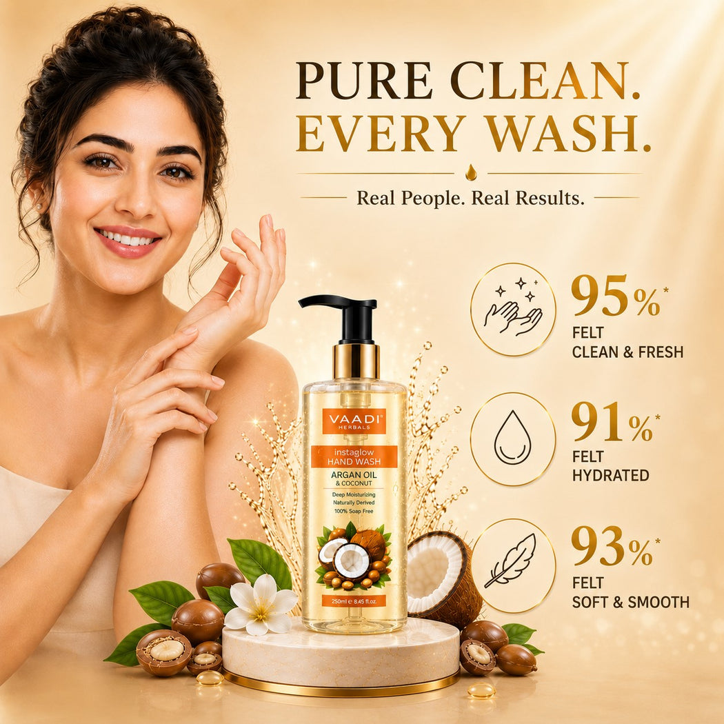 Instaglow Organic Argan Oil & Coconut Hand Wash (250 ml / 8.5 fl oz )