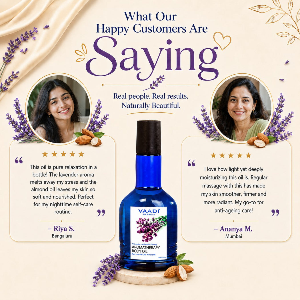 Organic Lavender Body Oil with Almond Extract - Aromatherapy - Anti Ageing - Reduces Stress & Depression (50ml /1.7 fl oz)