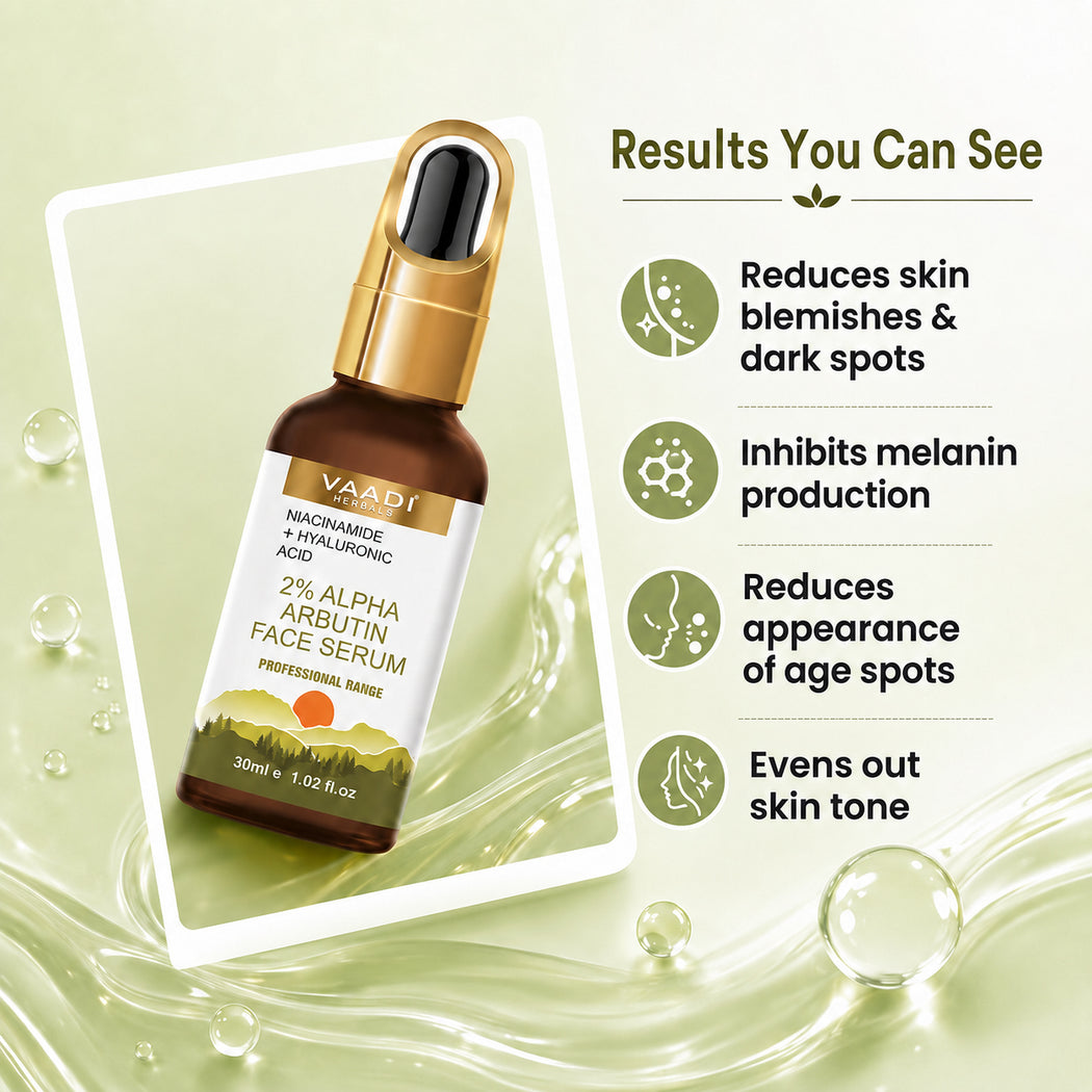 2% Alpha Arbutin Organic Face Serum With Niacinamide & Hyaluronic Acid (30 gms / 1.02 fl.oz)