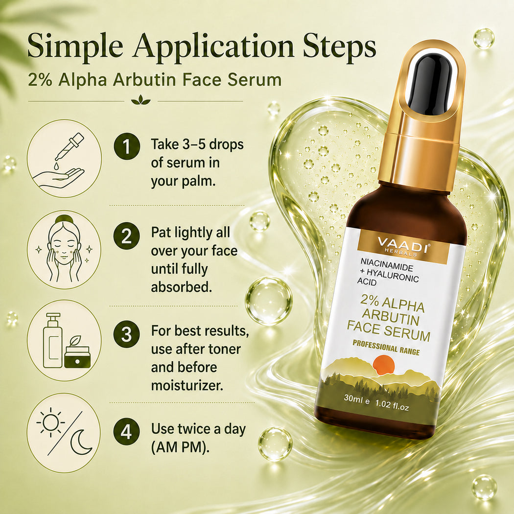 2% Alpha Arbutin Organic Face Serum With Niacinamide & Hyaluronic Acid (30 gms / 1.02 fl.oz)
