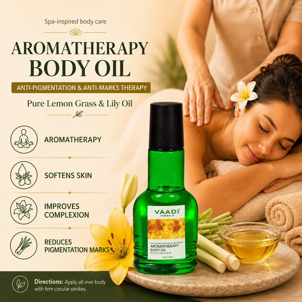 Organic Lemongrass Oil with Lily Extract - Aromatherapy - Strengthens Bones - Relieves Headache- Heals Skin (2 x 110 ml/4 fl oz)