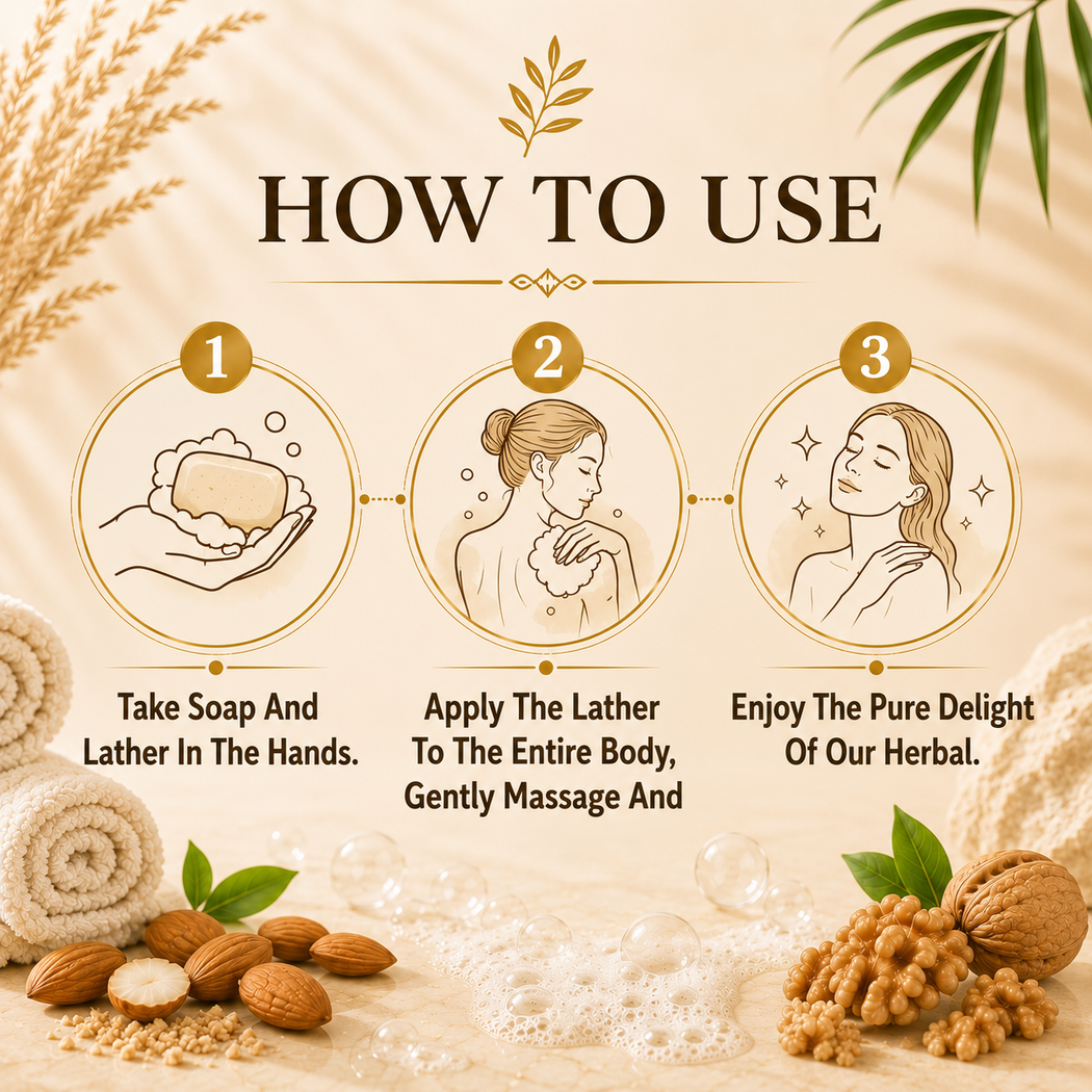 Organic Elbow Foot Knee Scrub Soap with Almond & Walnut - Removes Dead Skin - Makes Skin Soft (12 x 75 gms / 2.7 oz)