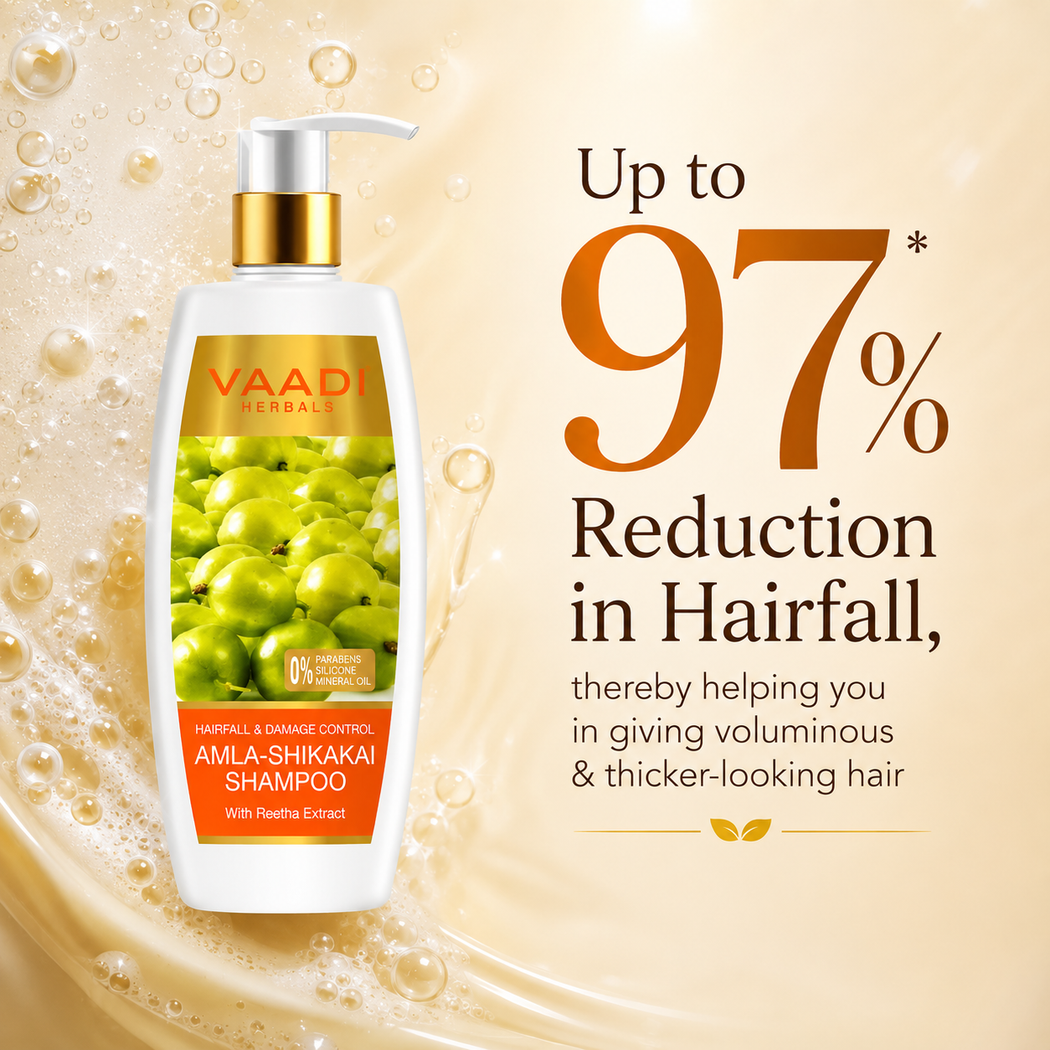 Hairfall & Damage Control Organic Shampoo (Indian Gooseberry Extract) - Promotes Hair Growth - Adds Shine to Hair (3 x 350 ml/12 fl oz)