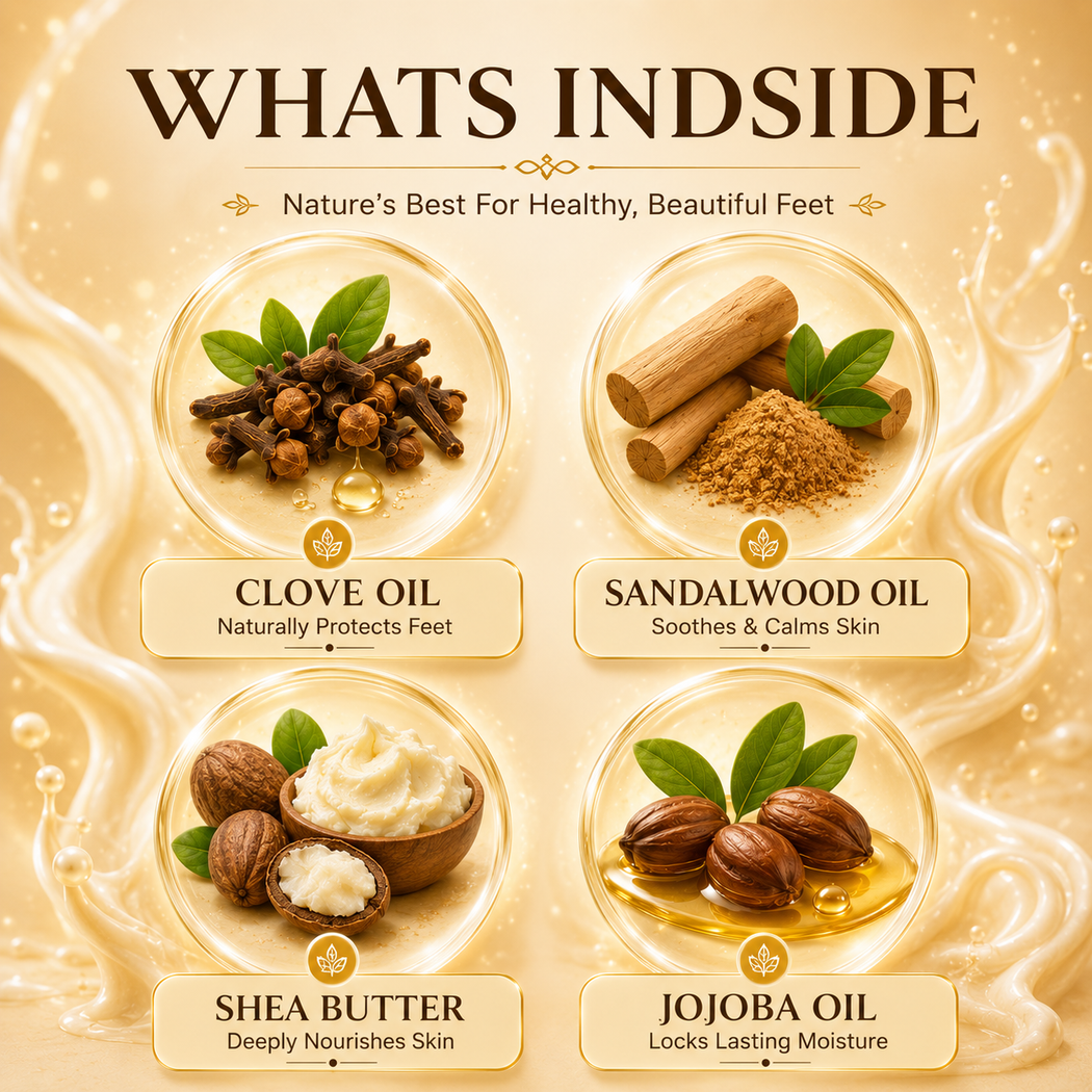 Organic Foot Cream with Clove & Sandalwood Oil - Softens Dry & Cracked Feet - Deep Moisturises (500 gms / 17.7 oz)