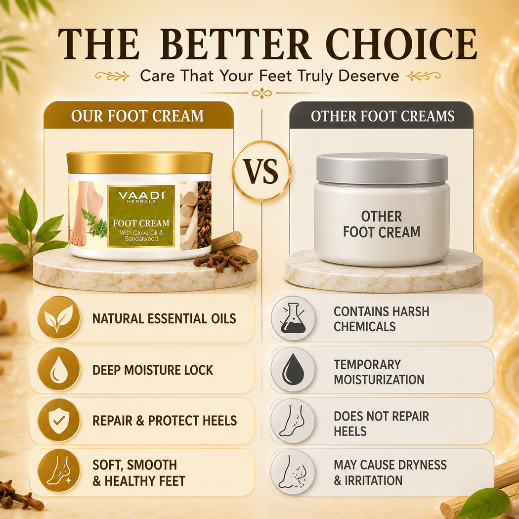 Organic Foot Cream with Clove & Sandalwood Oil - Softens Dry & Cracked Feet - Deep Moisturises (500 gms / 17.7 oz)