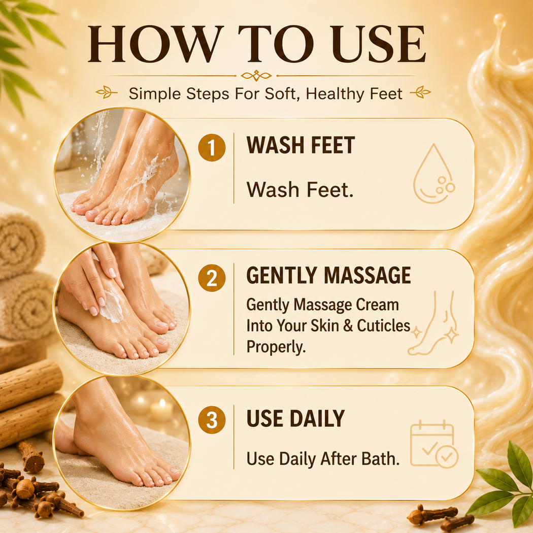 Organic Foot Cream with Clove & Sandalwood Oil - Softens Dry & Cracked Feet - Deep Moisturises (500 gms / 17.7 oz)