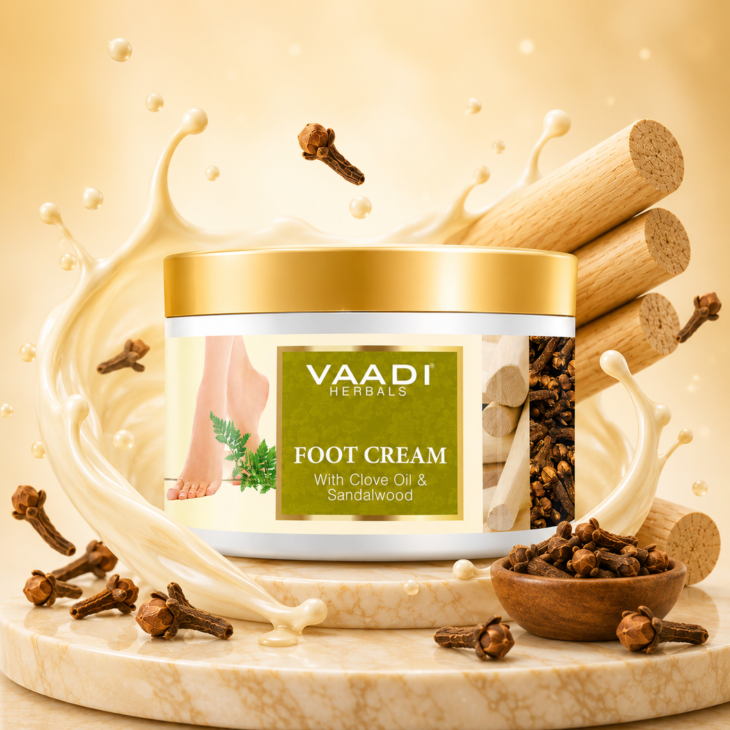 Organic Foot Cream with Clove & Sandalwood Oil - Softens Dry & Cracked Feet - Deep Moisturises (500 gms / 17.7 oz)