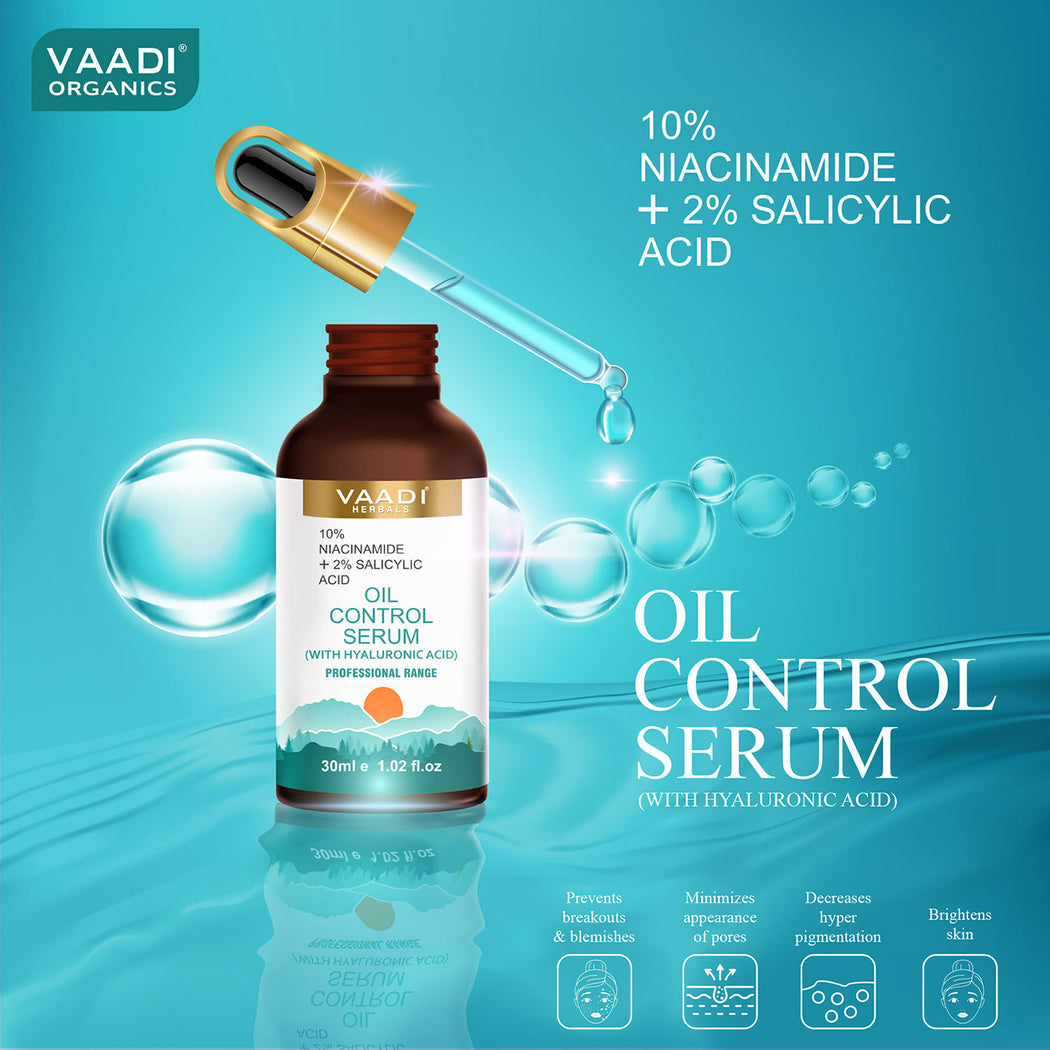 Organic Oil Control Serum With 10 % Niacinamide & 2% Salicylic Acid (30 gms / 1.02 fl.oz)